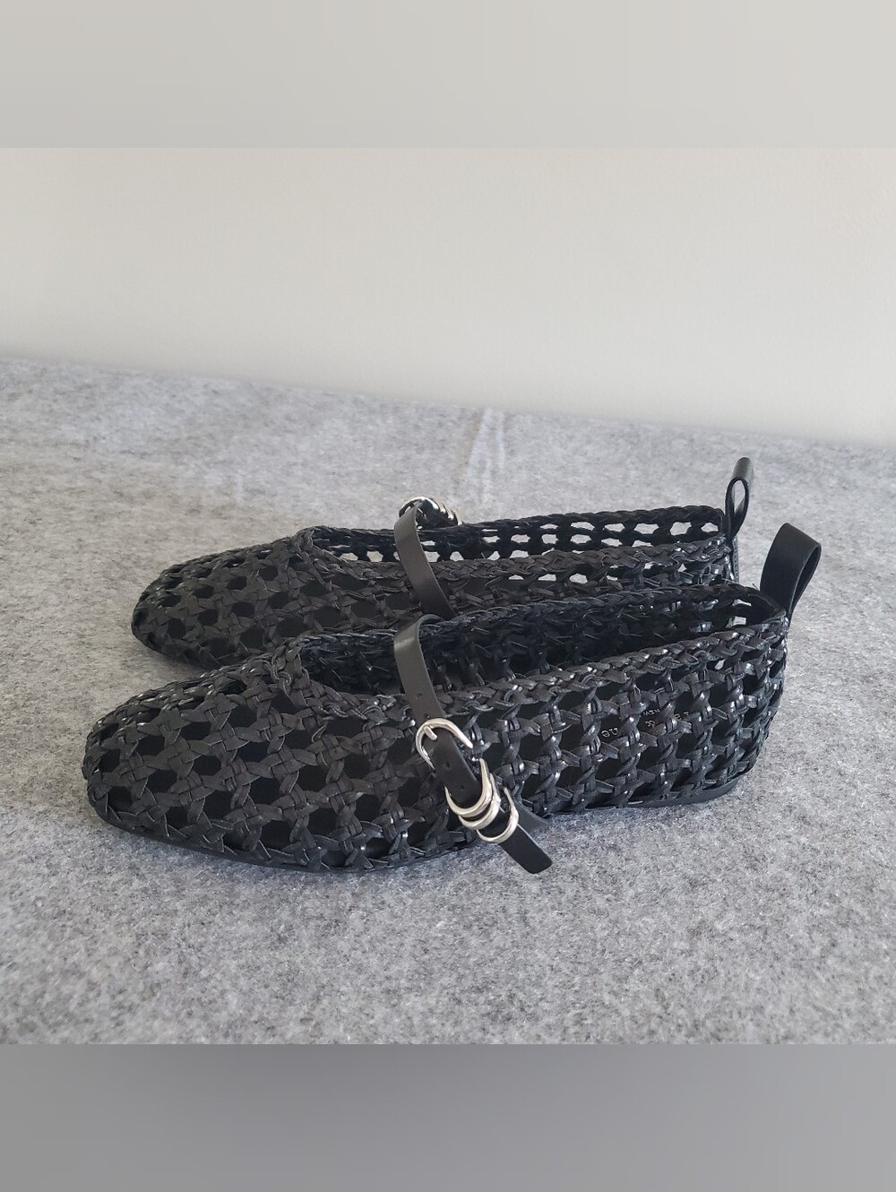 Rag & Bone Spire Woven Mary Jane Ballerina Flat Black Size 6.5